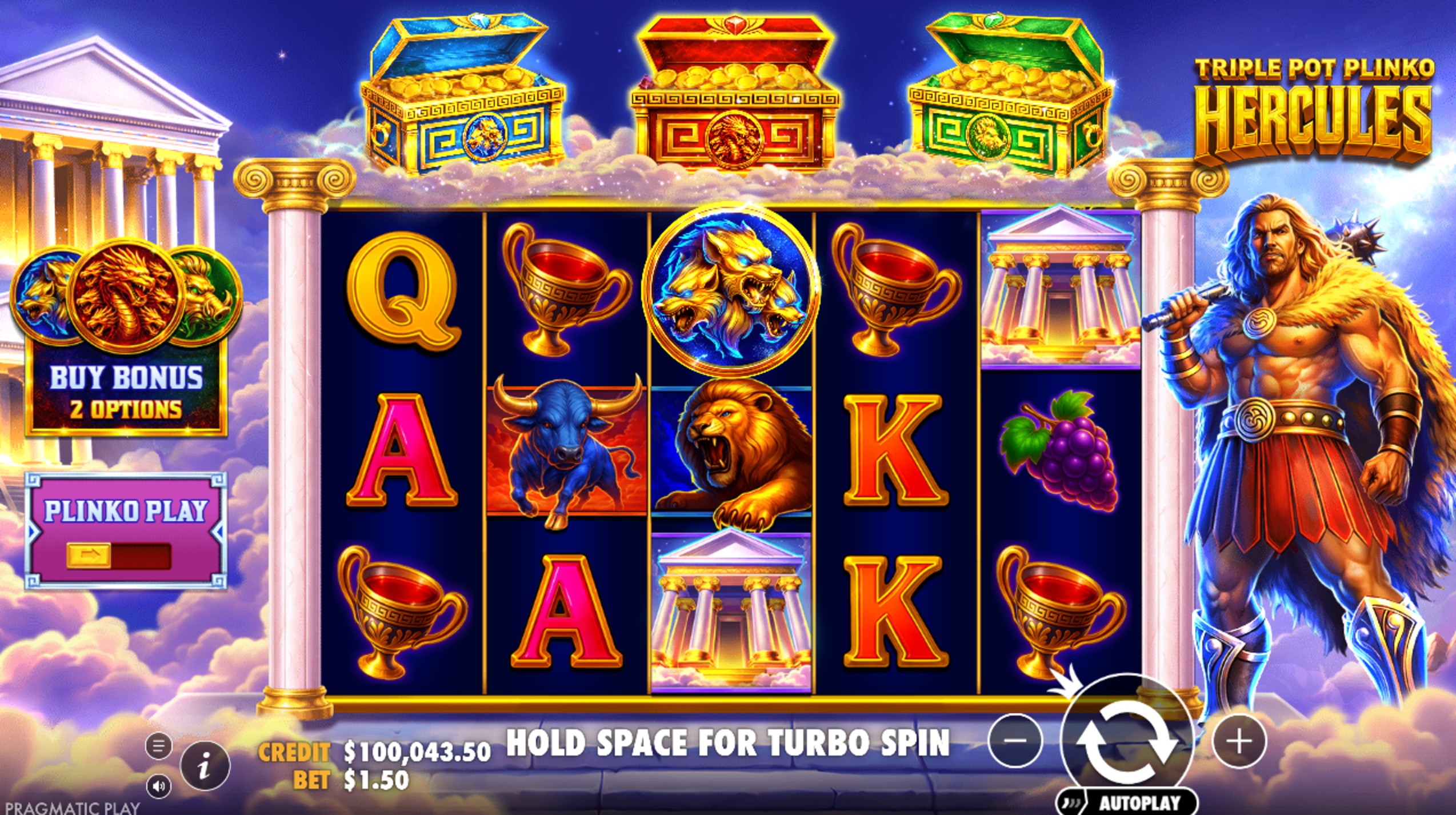 Slot Triple Pot Hercules: Hujan Bonus dari Langit Olympus