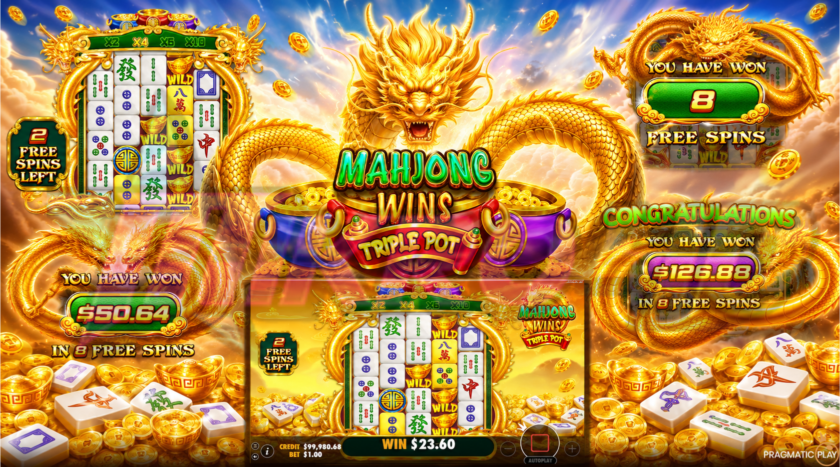 Slot Mahjong Wins Triple Pot: Triple Pot, Triple Jackpot