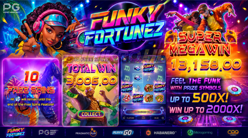 Slot Funky Fortunez: Bonus Funky, Cuan Maksimal