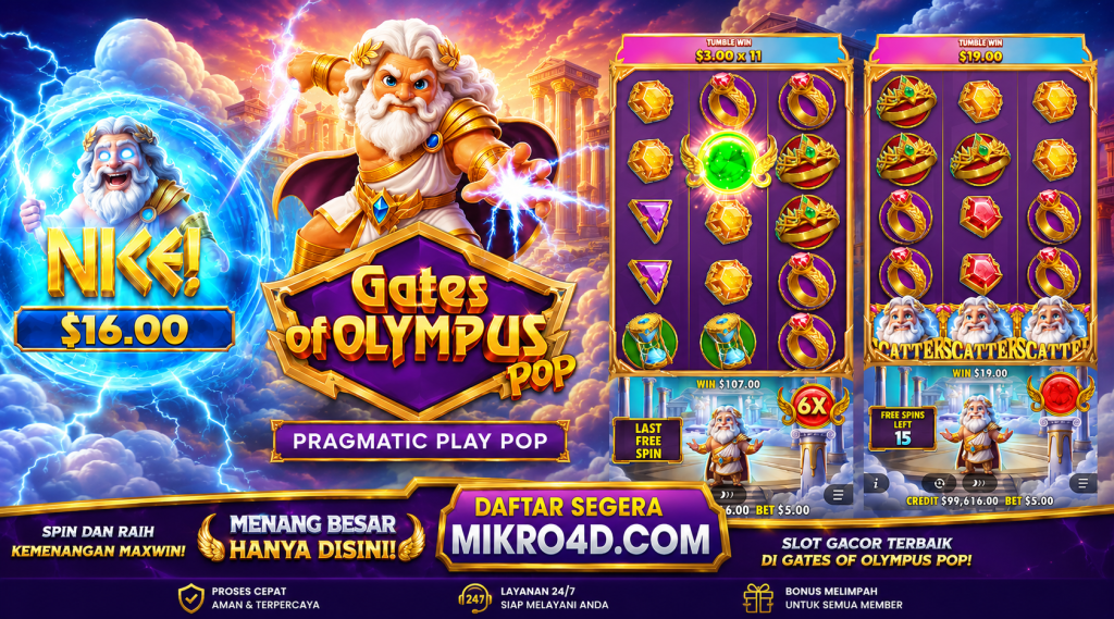 Gates of Olympus POP, Slot Baru dengan Peluang Cuan Maksimal