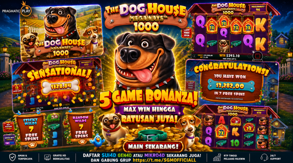 Slot The Dog House Megaways 1000: Spin Santai, Hasil Fantastis