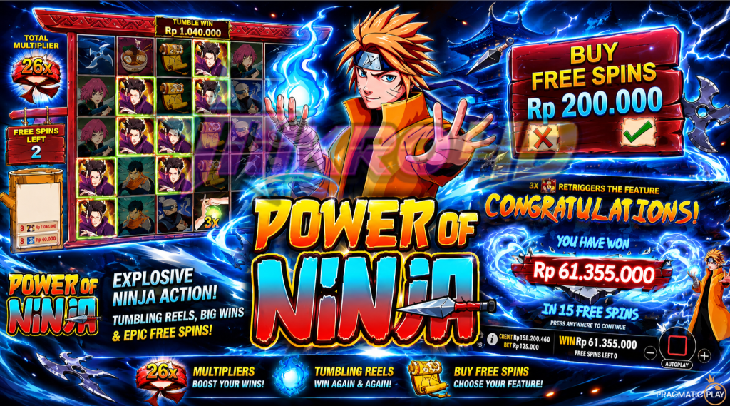 Slot POWER OF NINJA, Kejar Momen Kemenangan dalam Pertarungan Ninja Epik
